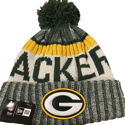 Green Bay Packers Knit Winter Hat Beanie New Era Cap On Field Sideline NWT - Image 1 of 4