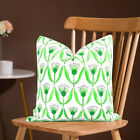 Green  & White Custom Size  Block Print Cushion Cover, Handmade  Pillow Cover,
