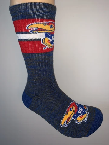 KANSAS JAYHAWKS NCAA COLLEGE JERSEY LOGO FIRST STRING CREW LENGTH SOCKS MEDIUM Cover