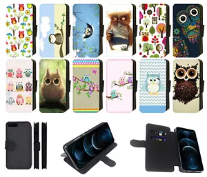 iPhone Cute Owl Designs Phone Case Flip/Wallet 5,6,7,8,XS, XR, 11 Plus Pro Max - Picture 1 of 21