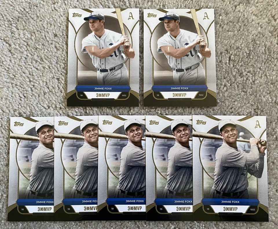 Lote de 7 cartas 2025 Topps Welcome to the Club "3X MVP" Jimmie Foxx com #34, 35 - Imagem 1 de 1
