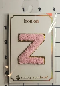 Letter "Z" Patch Pink Glitter Edge Embroidered Chenille Iron on Alphabet - Picture 1 of 1