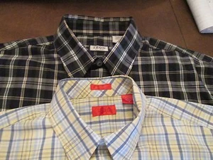 2 IZOD PLAID SHIRTS WITH LOGO DRESS OR CASUAL SIZE M - Picture 1 of 8