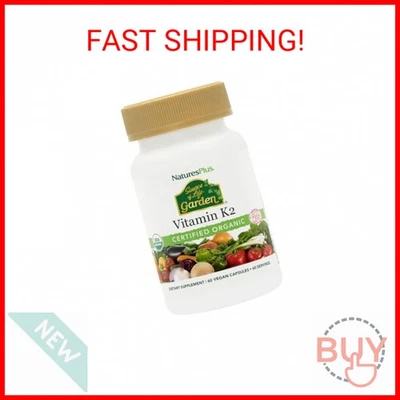 Vitamina orgânica K2-120 mcg, 60 Vega Natures Plus Source of Life Garden certificada - Imagem 1 de 2