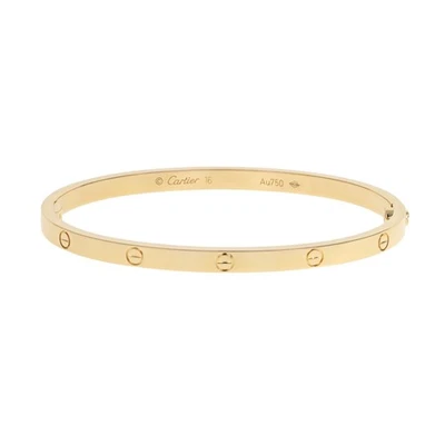 Cartier 18k желтое золото маленькая модель любовь браслет размер 16 - Изображение 1 из 4
