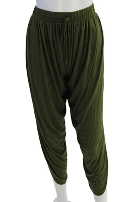 Pantalones harén Haute Hippie para mujer verde cordón mezcla modal talla S Foto 1 de 4