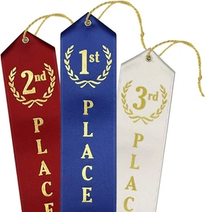 36 Total 1st-2nd-3rd Place Award Ribbons 12 Each Place with Card String - Bild 1 von 2