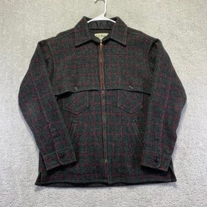 Vintage L.L.Bean Wool Mackinaw Jacket S/M? Plaid Zip Up Grey Field Outdoors - Picture 1 of 15
