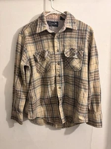  Vintage 80s-90s JC Penny Men’s Shop Woolmark Virgin Wool Button Flannel Large - Bild 1 von 9