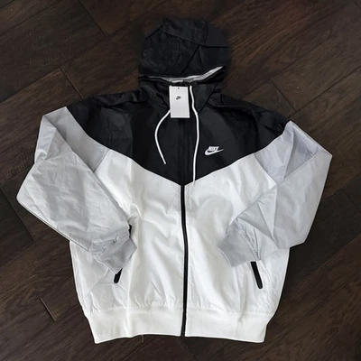 Nike Chaqueta Cortavientos Hombre XL NUEVO CON ETIQUETAS Blanco Negro CU9474-012 Foto 1 de 3