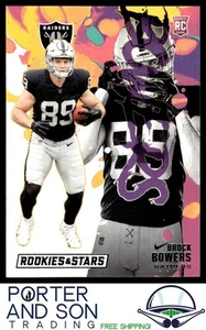 Brock Bowers 2024 Panini Rookies & Stars Rookie Exclusive RC #RE-BBS Raiders - Picture 1 of 2