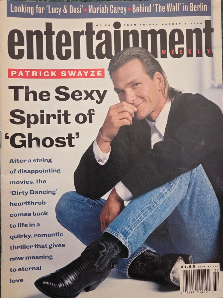 Vintage Magazine Entertainment Weekly Aug 3 1990 Patrick Swayze Cover - Image 1 of 1