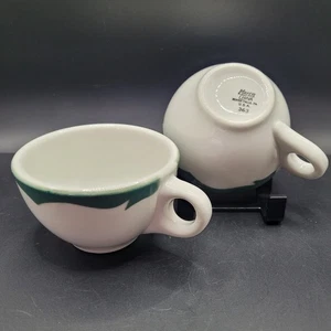 2 Syracuse Wintergreen Wave Coffee Cups Restaurantware Retro Diner 50s - Picture 1 of 5