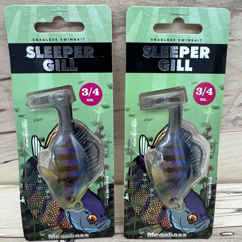 megabass sleeper gill 3.2" 3/4oz pumpkinseed paddletail snagless swimbait