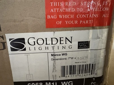 Golden Lighting Marco Wg 6068-m1l Wg Lighting - Image 1 of 2