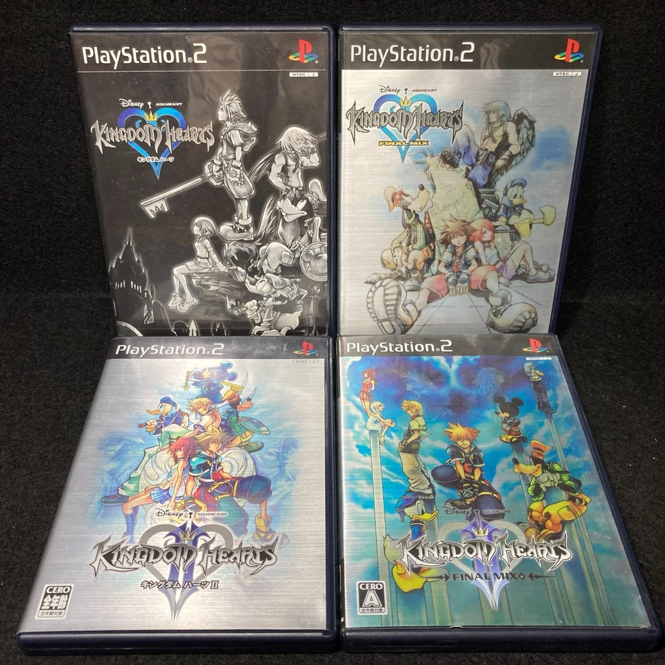 PS2 Kingdom Hearts & Final Mix &2 & 2 Final Mix, Complete  with post card Japan - Image 1 of 4