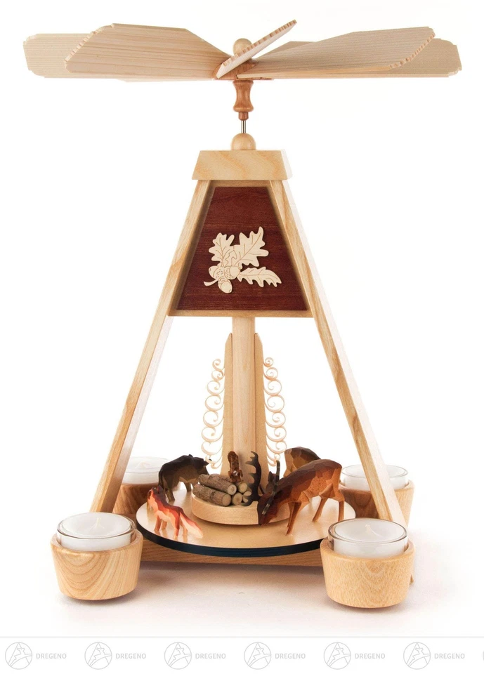 Pirámide con animales del bosque, para luz de té Bxhxt 20, 5cmx31 cmx25,2in Nuevo Foto 1 de 1