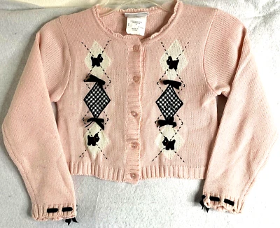 Suéter Bonnie Jean Rosa Niñas Pequeñas Talla 6 Diseño Arcos y Scottie Foto 1 de 4
