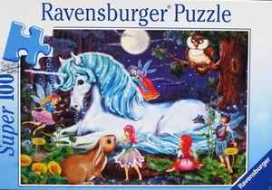 Ravensburger Enchanted Forest Super 100 Pc Puzzle Unicorn Fairy Fantasy 2003 6+ - Picture 1 of 3