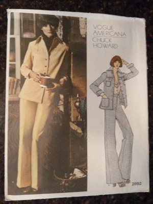 Vogue 2892 Chuck Howard Americana Designer Original 1970's Pattern sz 12 Uncut   - Image 1 of 3