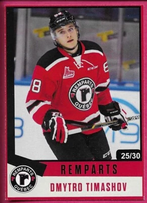 2022 Quebec Remparts 25th Anniversary DMYTRO TIMASHOV #38 Red Parallel 25/30 - Image 1 of 2
