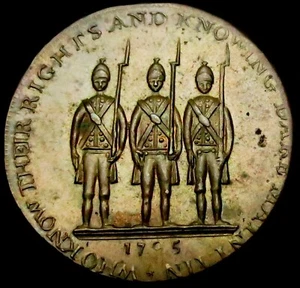 X006: UNC 1795 Conder Token "x3 Armed Citizens" Spence Halfpenny: Middx.729b - Picture 1 of 5