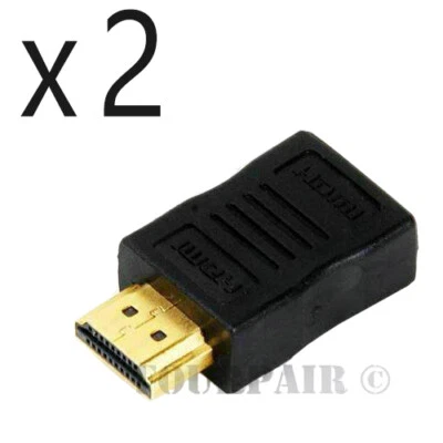 2 Pack Lot - HDMI Male to Female M/F Adapter Extender Connector Port Saver 4K - Image 1 of 2