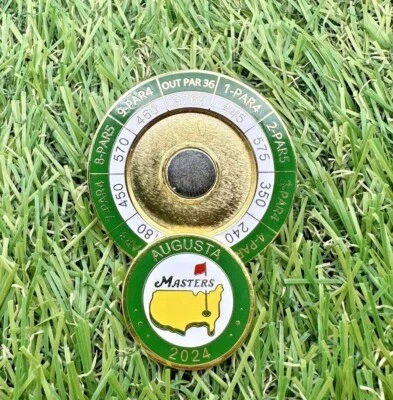 Moneda Torneo Masters 2024 con Marcador Magnético de Bola Augusta National Yardas Foto 1 de 3