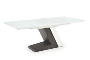 Exclusiva Mesa Columna Alto Brillo Blanco/Gris 90x160 Extensible hasta 200cm - Imagen 1 de 12