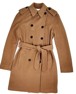 Aritzia Wilfred Overcoat XS Wool Cashmere Suede Interlining Camel Italy Fabric - Imagen 1 de 10