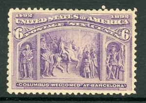 USA 1893 Columbian 6¢ Purple Scott #235 Mint G33 - Picture 1 of 6
