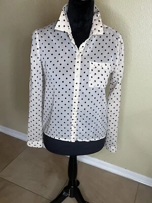 BLUSA MUJER CHARLOTTE RUSSE LUNARES BEIGE Y MARRÓN ROLL TAP MANGA LARGA SM Foto 1 de 4