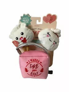 Fringe Valentines Love Easter Pink I Wanna Take You Out Squeaky Crinkle Dog Toy - Picture 1 of 5
