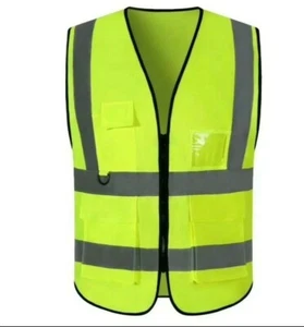 Reflective Safety Work Vest High Visibility with Pockets USA - Picture 1 of 6