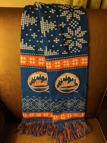 NBA baseball Scarf New York City Mets Blue Orange Snowflake Mascot New Cover
