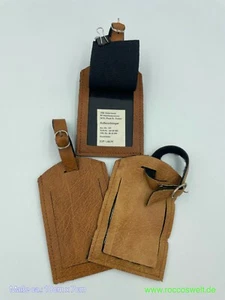 Luggage Tag Faux Leather with Flap GDR VEB Original Various Colours - Picture 1 of 1