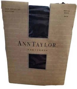 Ann Taylor Vintage Sheer Control Top Lycra Black Pantyhose Size Medium - Picture 1 of 4