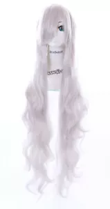 JF-005-9 Plata Gris 100cm Largo Rizos Ondas Fiesta Anime Cosplay Peluca - Imagen 1 de 6