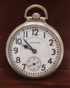 HAMILTON 21 JEWEL POCKET WATCH 10K WGF SIZE 16 RUNNING STRONGLY RAILROAD VGC - Picture 1 of 11