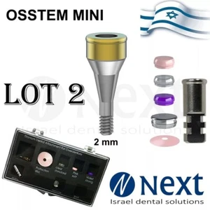 LOTx2 Dental Abutment Flat 2 mm attachment Hiossen Mini Set conical - Picture 1 of 5