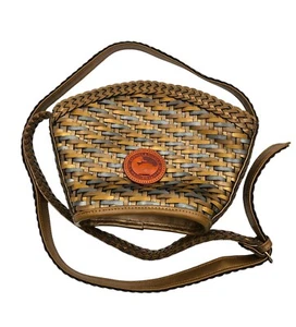 Vintage Dooney & Bourke All Weather Woven Handbag - Y&S Bootleg Faux Leather - Picture 1 of 5