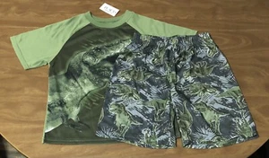 NEW Boys Dinosaur Print Summer Pajama Set Size 5/6 - Picture 1 of 4