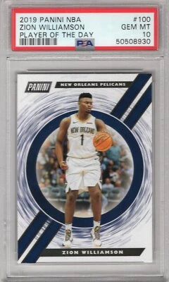 ZION WILLIAMSON 2019 PANINI NBA PLAYER OF THE DAY RC #100 PSA 10 GEM MINT - Image 1 of 2
