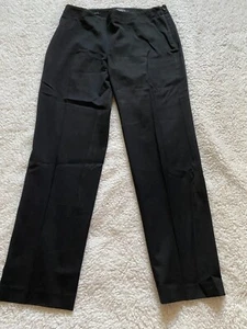 Talbots Women Classic Slim Straight Pleated Pants Black Petite Size 8P - Picture 1 of 8