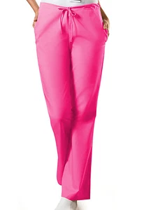 Shocking Pink Cherokee Scrubs Workwear FlareLeg Drawstring Pant 4101 SHPW - Picture 1 of 3