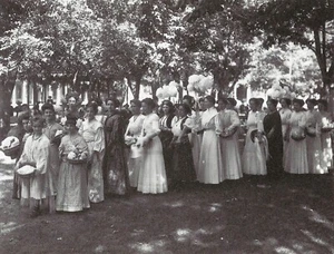 Cartolina Nuovo Messico "Santa Fe Plaza Celebrazione" 1912 (Repro) MINT - Foto 1 di 1