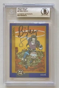 SIMON BISLEY SIGNED 1993 SKYBOX DC COSMIC TEAMS #80 BECKETT AUTHENTIC AUTO BLACK - Picture 1 of 2