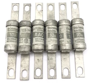 6 x Dorman Smith AAO 10 Industrial HRC Fuse Link 10Amp 550vAC 80kA 73mm - Picture 1 of 5