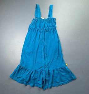 Hurley Ruffle Dress Girls Size Small Blue Cotton Strappy Summer Casual - Picture 1 of 13