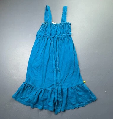 Vestido Hurley con Volantes Niñas Talla Pequeña Azul Algodón Tirantes Verano Informal Foto 1 de 4
